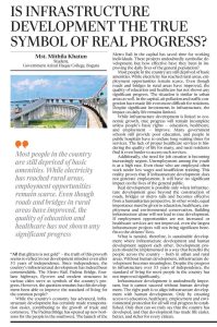 IS INFRASTRUCTURE DEVELOPMENT THE TRUE SYMBOL OF REAL PROGRESS?