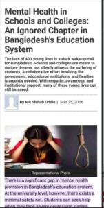 Mental Health in Schools and Colleges: An Ignored Chapter in Bangladesh’s Education System