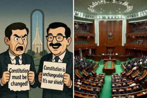 রাজনীতির এক অদ্ভুত বাস্তবতা হলো—যে দল বিরোধীদলে থাকে, তারা সংবিধানের নানা ধারা নিয়ে প্রশ্ন তোলে, পরিবর্তনের দাবি জানায়। কিন্তু ক্ষমতায় যাওয়ার পর একই দল আবার সেই সংবিধানকেই শক্তভাবে আঁকড়ে ধরে।