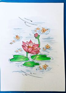 “Waterlilies and Shefali Blossoms…”🪷🌸