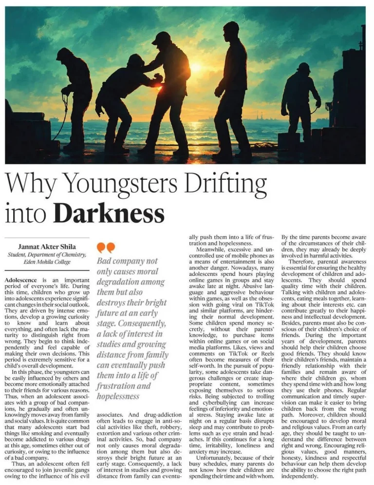 The Toxic Sting of Bad Company: Children and Adolescents are Drifting into Darkness