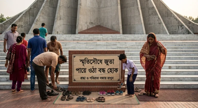 স্মৃতিসৌধে জুতা পায়ে ওঠা বন্ধ হোক